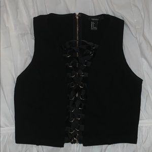 Black Lace Up Going Out Top